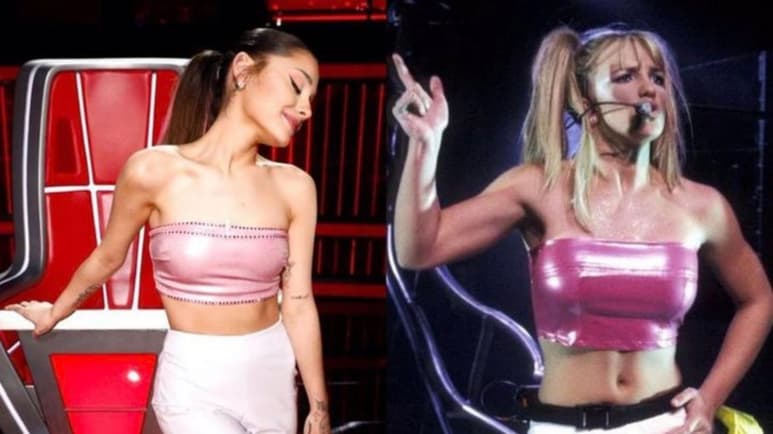 Ariana Grande se encuentra actualmente trabajando en el reality de canto 'The Voice', en donde junto a Kelly Clarkson, Blake Shelton y John Legend es 'coach' del programa, su presencia en el 'show' ha dado mucho de que hablar, en especial por sus vestuarios.