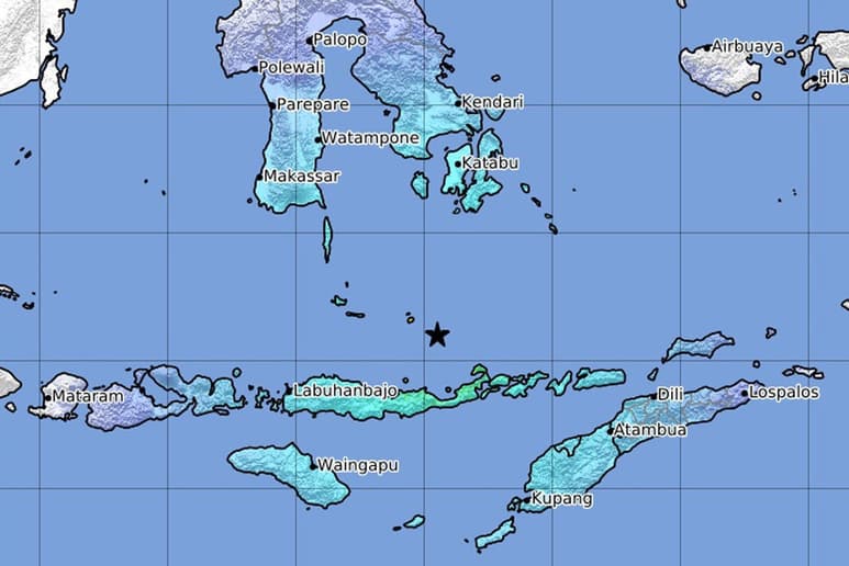 El servicio geológico de EU localizó el hipocentro entre las islas de Célebes y Flores. (ESPECIAL)