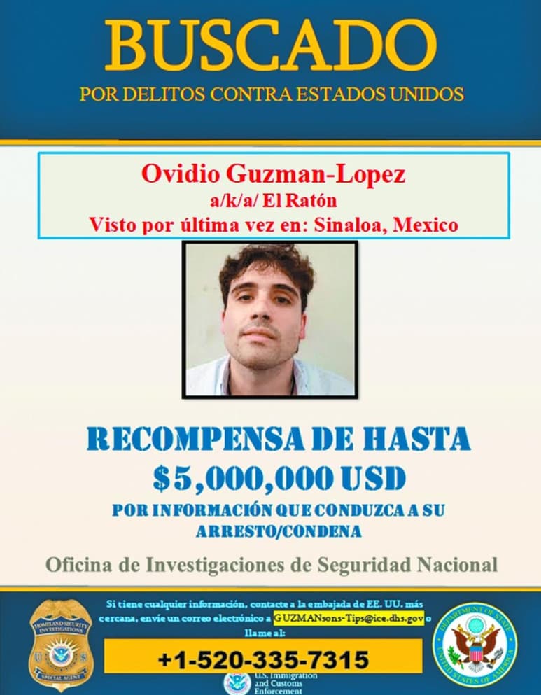 El Gobierno de EUA ofrece recompensas de hasta 5 millones de dólares por información que lleve a su arresto. (ESPECIAL)