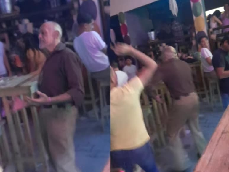El hombre acaparó miradas en un bar de Gómez Palacio al sumarse a la fiesta con sus movimientos de baile (CAPTURA)