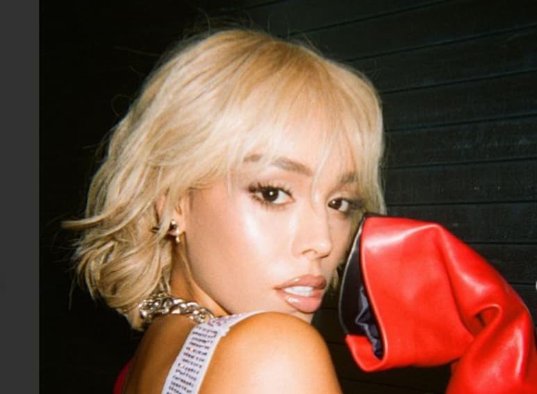 La cantante mexicana Danna Paola sorprendió en redes sociales al aparecer con un nuevo 'look' el cual fue muy aplaudido por sus fans en Twitter, y es que desde ayer la interprete de 'Cachito' adelantaba que dejaría el rubio. (CORTESÍA) 
