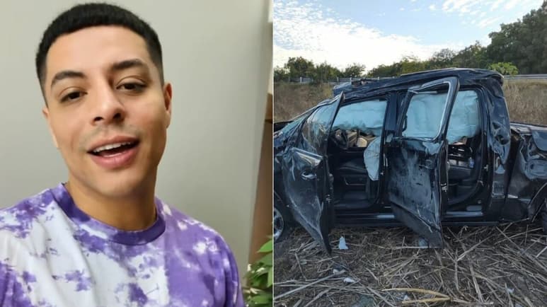 'Todo bien, solo daños materiales', dice Eduin Caz tras volcadura de su camioneta en Culiacán
