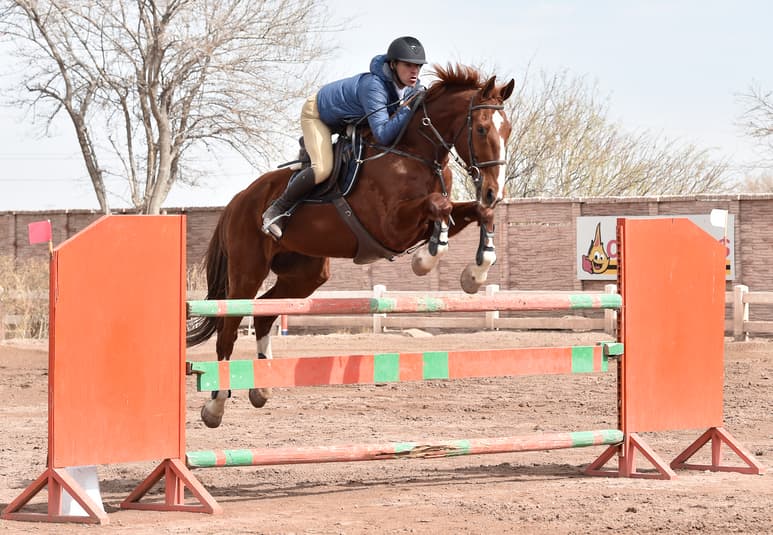 Celebran amistad con salto ecuestre
