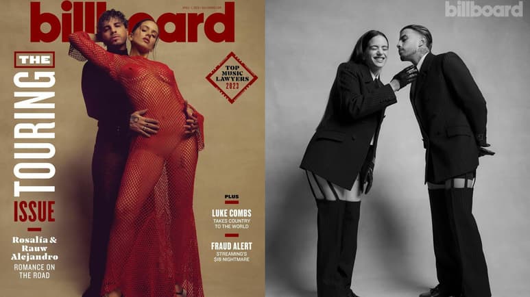 ¡Qué viva el amor! Rosalía y Rauw Alejandro protagonizan romántica portada de Billboard