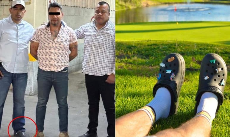 Cibernautas señalaron que era extraño que un agente utilice este calzado para una detención. (ESPECIAL)