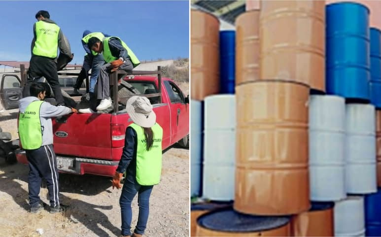 Los tambos son una herramienta para que los alumnos y personas en general coloquen los plásticos, envases o papel, para poco a poco cuidar del entorno en el que se encuentran.