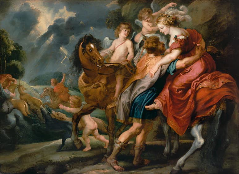 Óleo del encuentro entre Eneas, fundador de Roma y la reina Dido de Cártago. (AGENCIAS)