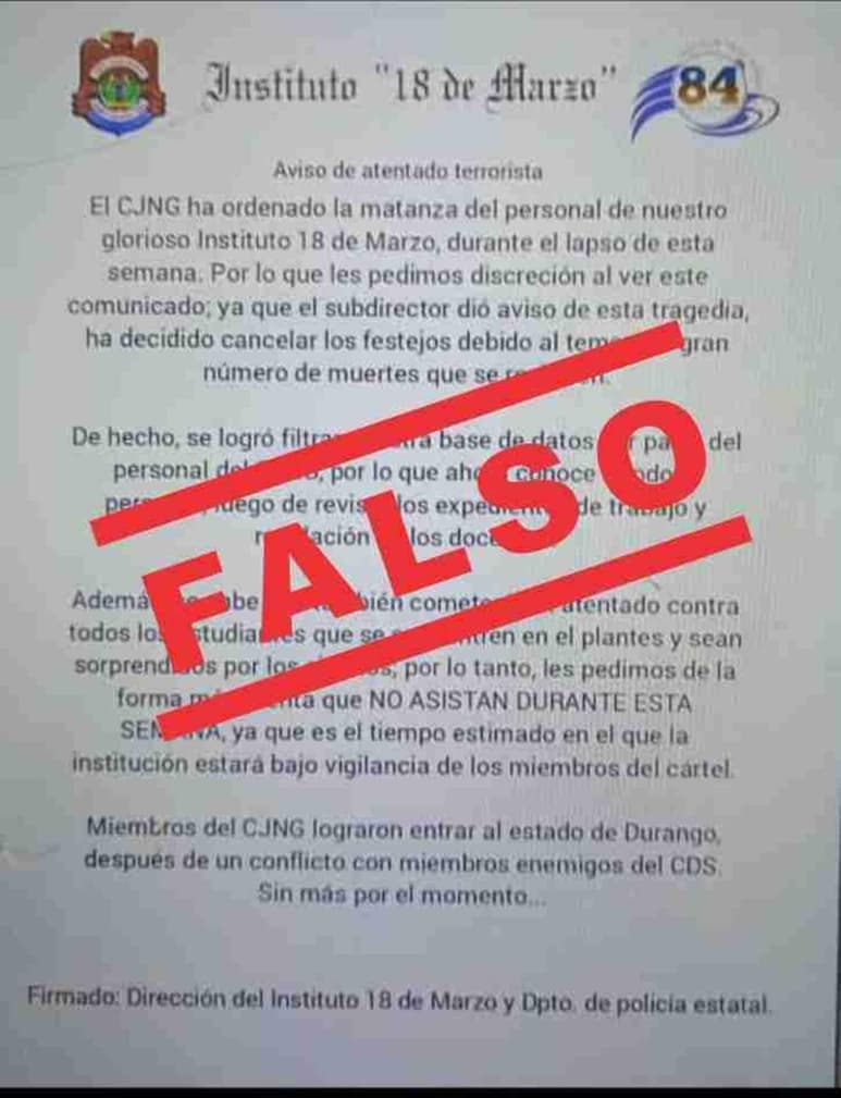 Dentro de las acciones que toma la escuela, se informó que hace apenas una semana, tuvieron la llamada operación mochila.