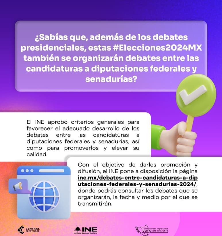 INE Durango consulta a candidatos y candidatas a Senadurías y Diputaciones si tendrán interés en participar en un debate.
