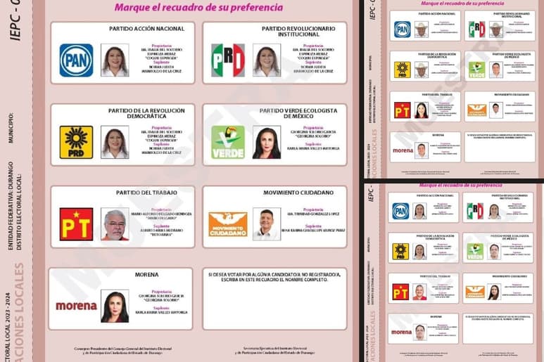 ¿Cómo será la boleta de los candidatos a diputados locales de Durango?