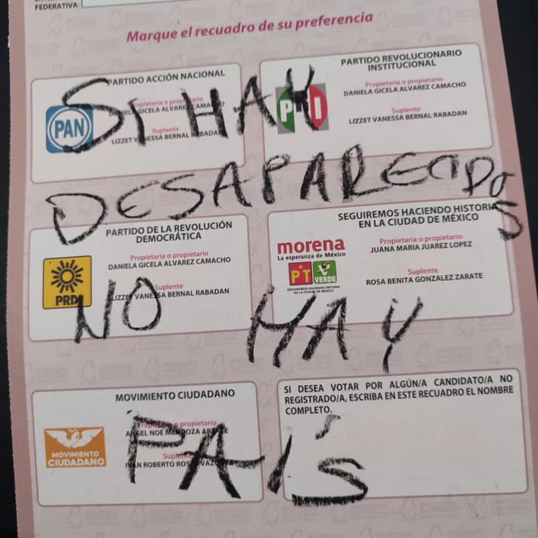 Voto nulo. (TWITTER)