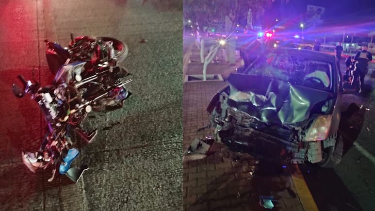 Fuerte accidente en motocicleta deja a tres jóvenes en estado grave en Gómez Palacio