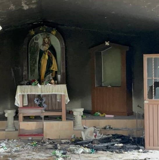 Hombre incendia Capilla de San Judas