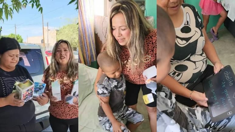 'Las amigas' regalan su alegría a pequeño lagunero enfermo de cáncer