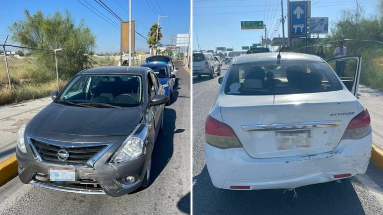 La circulación se vio afectada por varios minutos, hasta que las unidades siniestradas fueron orilladas. (EL SIGLO DE TORREÓN)