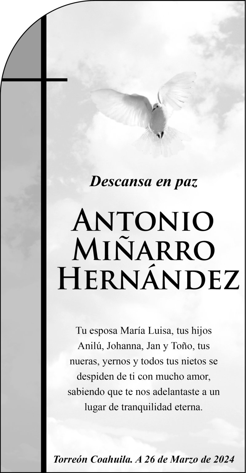 Esquela Sr. Antonio Miñarro Hernández