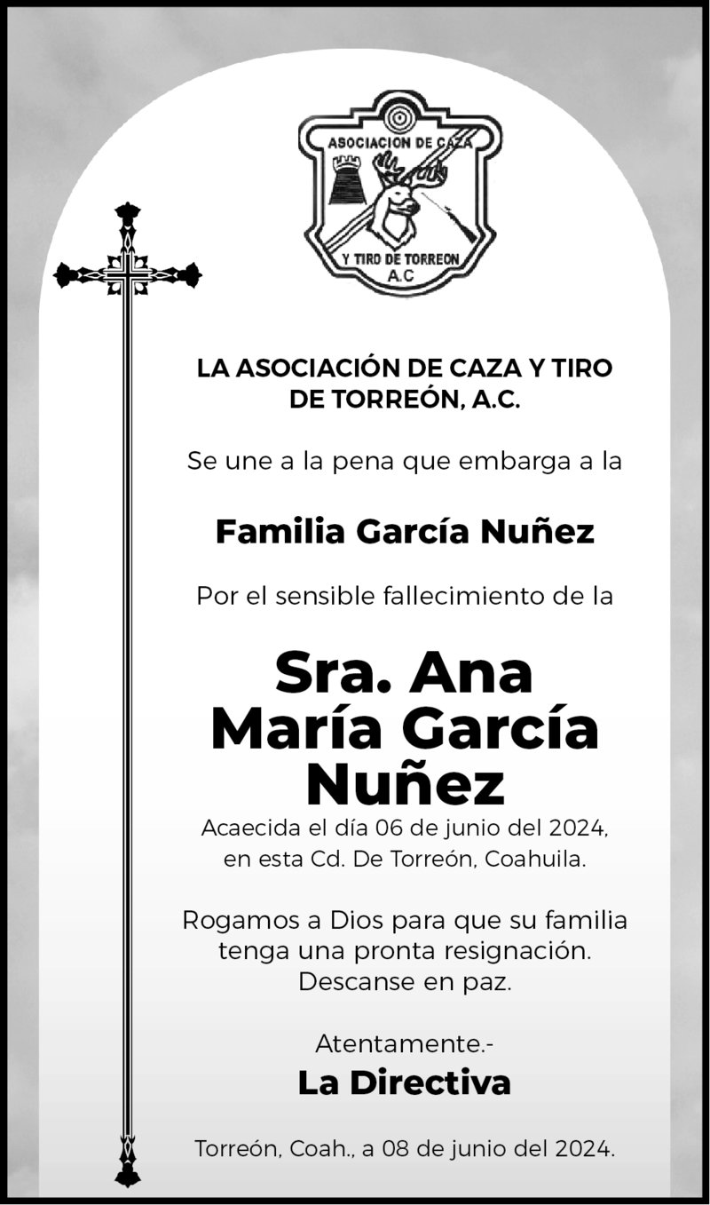 CONDOLENCIA A FAMILIA GARCIA NUÑEZ