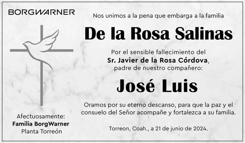 Condolencia: Jose Luis