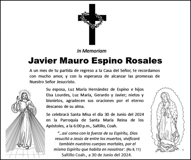 in memoriam: JAVIER MAURO ESPINO ROSALES