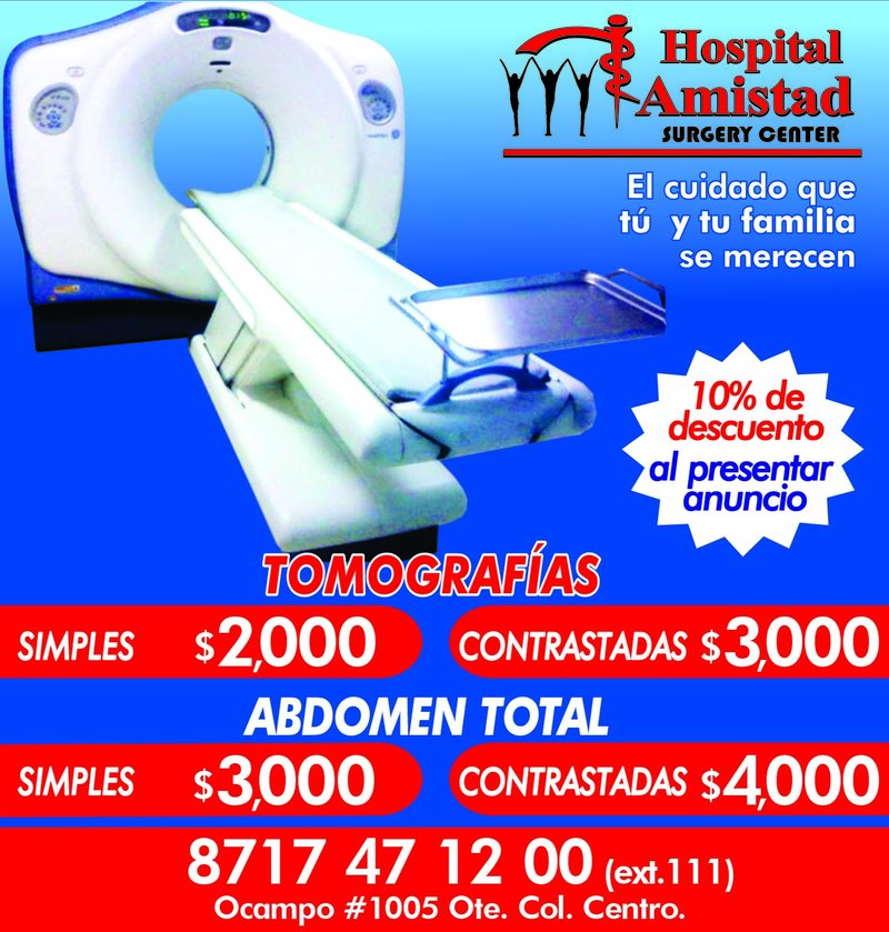 HospitalAmistadTomografia10descuentoDOCTORENCASA