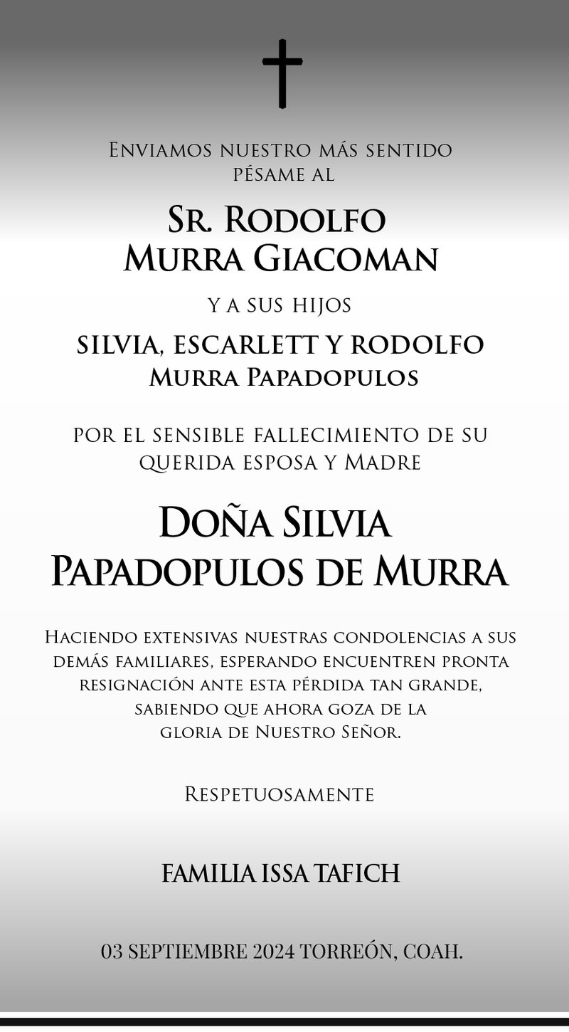 ESQUELA SILVIA MURRA