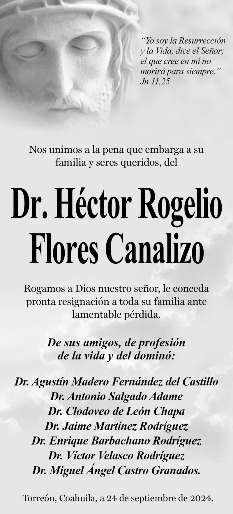 CONDOLENCIA HÉCTOR ROGELIO FLORES 