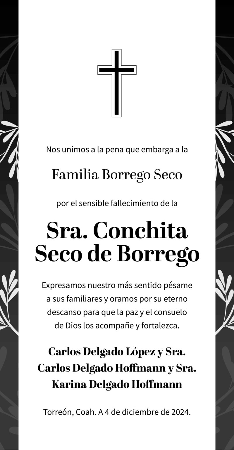 CONDOLENCIA FAMILIA BORREGO SECO