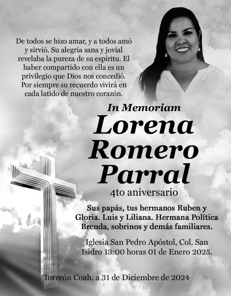 LORENA ROMERO PARRAL  INMEMORIAM