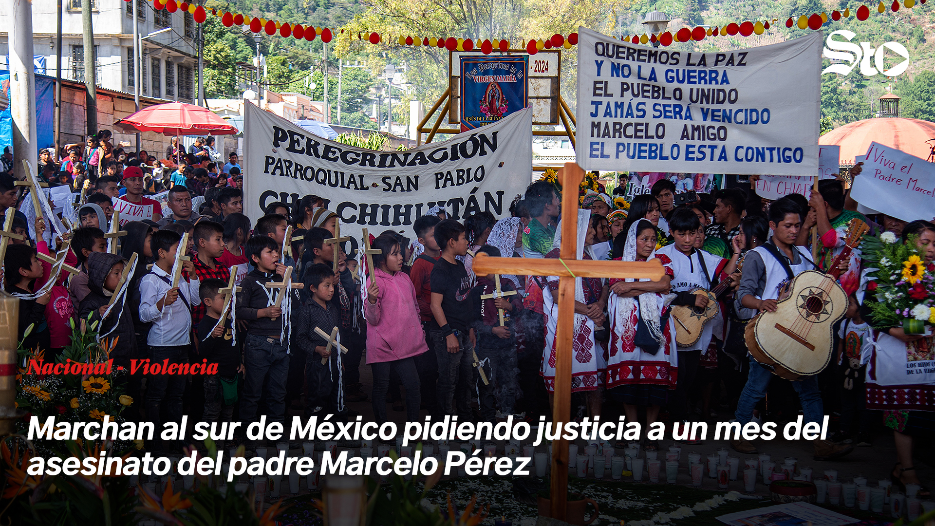 Marchan al sur de México pidiendo justicia a un mes del asesinato del padre Marcelo Pérez