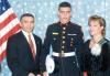 Luis de la O, joven lagunero que reside en Harlinge Texas, en la foto aparece en la Marine Military Academy acompañado de sus padres Luis Héctor de la O y Sara Josefina P. de De la O.