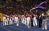 Atletas colombianos ondearon su bandera durante la ceremonia de apertura