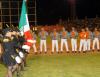 Mientras que la entonación del Himno Nacional Mexicano corrió a cargo del cantante lagunero Pablo Montero.
