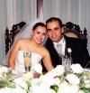 Lizett Espinoza  Villa y Bruno Solís Martell el día de su banquete de boda.