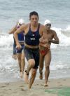 La mexicana Esther Aguayo tuvo una destacada participación en el triatlón femenil pero no consiguió ninguna medalla.