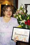 La inspectora de la Zona Escolar, Elba Garza Valdés, fue festejada al cumplir 30 años de servicio en el Magisterio.
