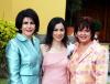 03 octubre 
Luly Díaz de León Maisterrena junto a su mamá Guadalupe Maisterrna de Díaz y su futura suegra Lidia Laguera Balandra
