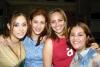  10 de noviembre  

Moserrat Reyes Franco, Trixie Reyes Franco, Marisol Carrillo y Alejandra Reyes Franco, captadas en pasado acontecimiento social.