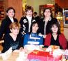 Martha de Chibli, Sandra de Fausto, Caro de García, Laura de Robles, Paty de Albuquerque y Caty de Bejarano