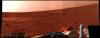 Última de las fotos panorámicas enviada por el robot spirit desde la superficie del planeta Marte. 
La aparente curvatura que se observa en el horizonte es debida a la inclinación del robot. 
A la izquierda se puede observar el 'Sleepy Hollow' una superficie hundida de la superficie del planeta.