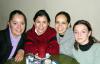  16 de enero  
Angie Perea, Lulú Romero, Vanessa Benítez y Ginna Morales Marcos, captados en un café de la localidad.