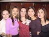 Mónica G. Luna Fernández en su fiesta pre nupcial acompañada por sus amigas Sandra Rivas, Abby Aguirre, Maribel Lozano y Laura Flores.