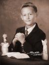 Niño Jorge Alberto Villarreal Perches en una fotografía de estudio el día que recibió la Sagrada eucaristía de la comunión.