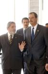 Los presidentes de Brasil, Luiz Inácio Lula da Silva, y de México, Vicente Fox, que comprometieron su empeño en impulsar una amplia integración en distintas áreas entre ambos países.