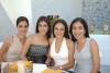 Mayne de la Garza, MArgarita Saracho, Paola Pámanes y MAricarmen Alatorre, captadas en reciente festejo social.