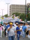 Se manifestaron contra la posible reforma de la Ley del Instituto Mexicano del Seguro Social, institución que sufre una grave crisis financiera