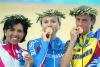 'Estoy muy halagada de haber subido al podio', dijo la ciclista luego de la prueba por puntos sobre 25 kilómetros, que ganó la rusa Olga Slyusareva en el velódromo ateniense.