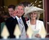'¡Viva Carlos!', '¡Camilla! o 'Vivan los novios' fueron algunos de los gritos de la gente nada más salir Carlos y Camilla como marido y mujer y saludar discretamente antes de subir otra vez al Rolls-Royce para regresar al castillo de Windsor.