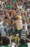 Santos Laguna regresó de una desventaja de dos goles y en la agonía del partido empató 2-2 contra las Águilas del América, en el encuentro de ida de los cuartos de final del Clausura 2005, ante un pletórico Estadio Corona.