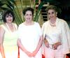 Sra. Alejandra Peña de Rodarte Riveroll, doña Carolina Abusaid de Peña y doña María Abusaid de Fernández, en reciente festejo social.