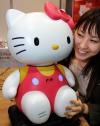 El robot de Hello Kitty desarrollado por japoneses fue presentado en la exhibición robótica internacional en Tokio. El robot tiene integrado en sus ojos cámaras que serán capaces de identificar a la persona que tienen enfrente.